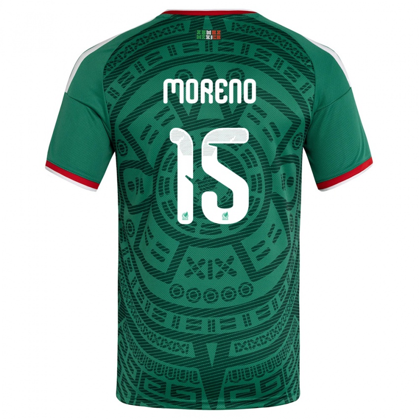 גברים מקסיקו הקטור מורינו #15 ירוק לבן אדום ג'רזי ביתית 26-28 חולצה קצרה