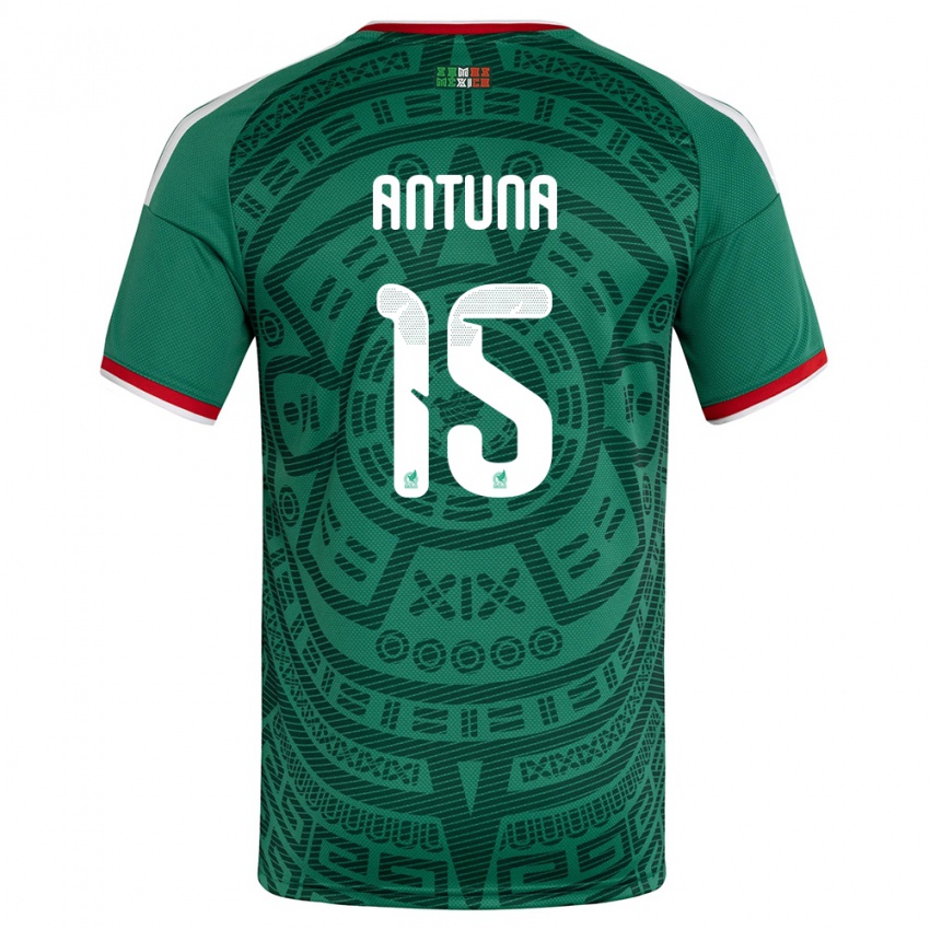 גברים מקסיקו אוריאל אנטונה #15 ירוק לבן אדום ג'רזי ביתית 26-28 חולצה קצרה