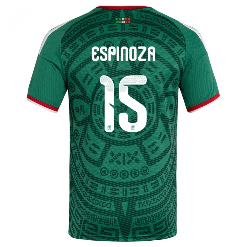 גברים מקסיקו גרטה אספינוזה #15 ירוק לבן אדום ג'רזי ביתית 26-28 חולצה קצרה