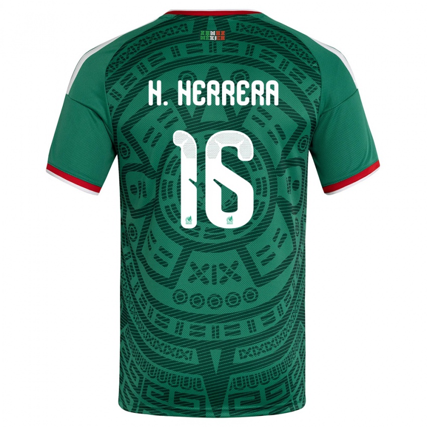 גברים מקסיקו הקטור הררה #16 ירוק לבן אדום ג'רזי ביתית 26-28 חולצה קצרה