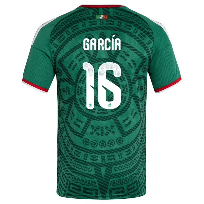 גברים מקסיקו עוזיאל גרסיה #16 ירוק לבן אדום ג'רזי ביתית 26-28 חולצה קצרה