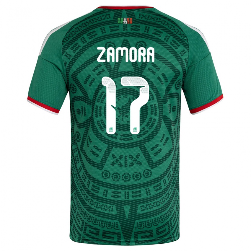 גברים מקסיקו סאול סמורה #17 ירוק לבן אדום ג'רזי ביתית 26-28 חולצה קצרה