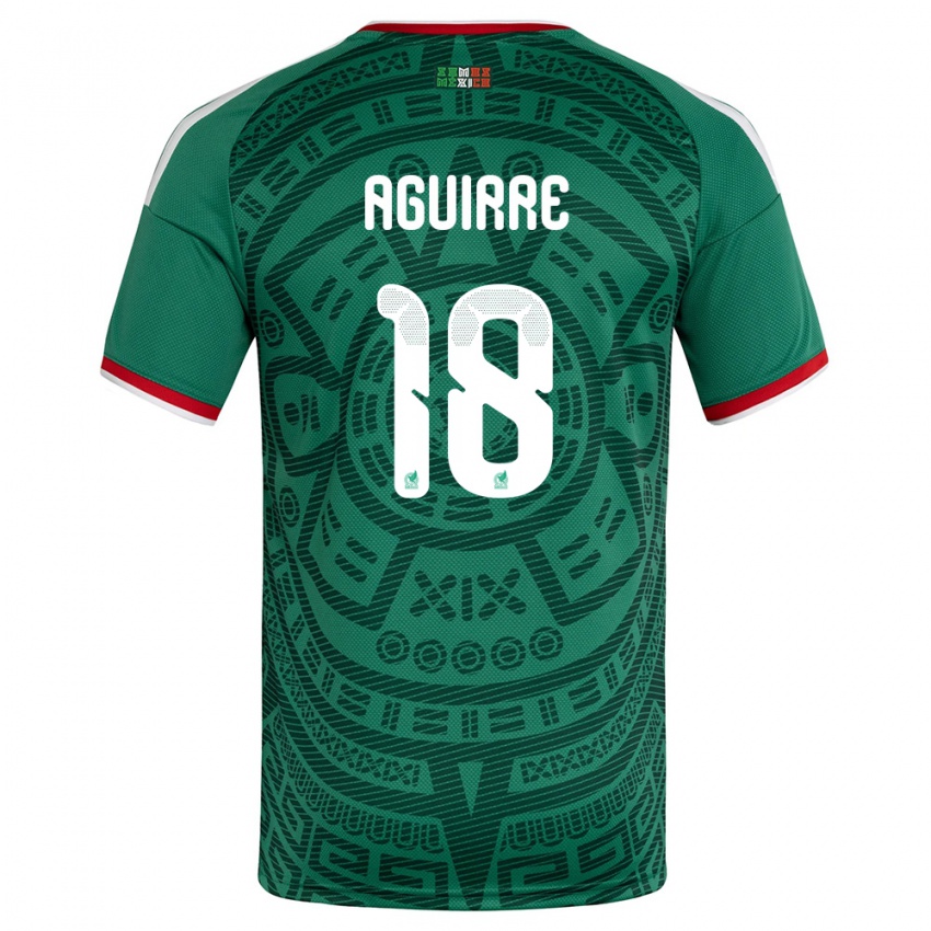 גברים מקסיקו אדוארדו אגירה #18 ירוק לבן אדום ג'רזי ביתית 26-28 חולצה קצרה