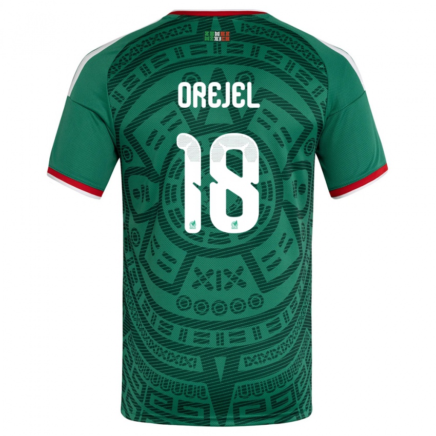 גברים מקסיקו ג׳וסלין אורחל #18 ירוק לבן אדום ג'רזי ביתית 26-28 חולצה קצרה