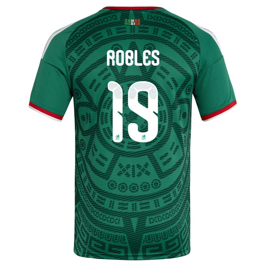 גברים מקסיקו אנחל מנואל רובלס #19 ירוק לבן אדום ג'רזי ביתית 26-28 חולצה קצרה