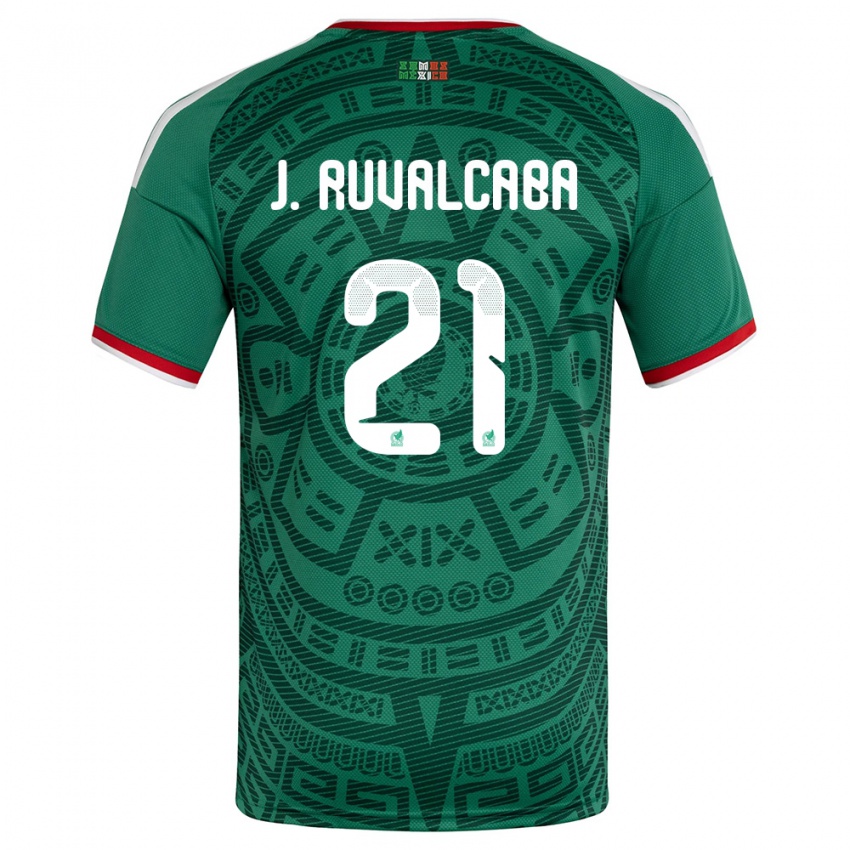 גברים מקסיקו חורחה רובלקבה #21 ירוק לבן אדום ג'רזי ביתית 26-28 חולצה קצרה