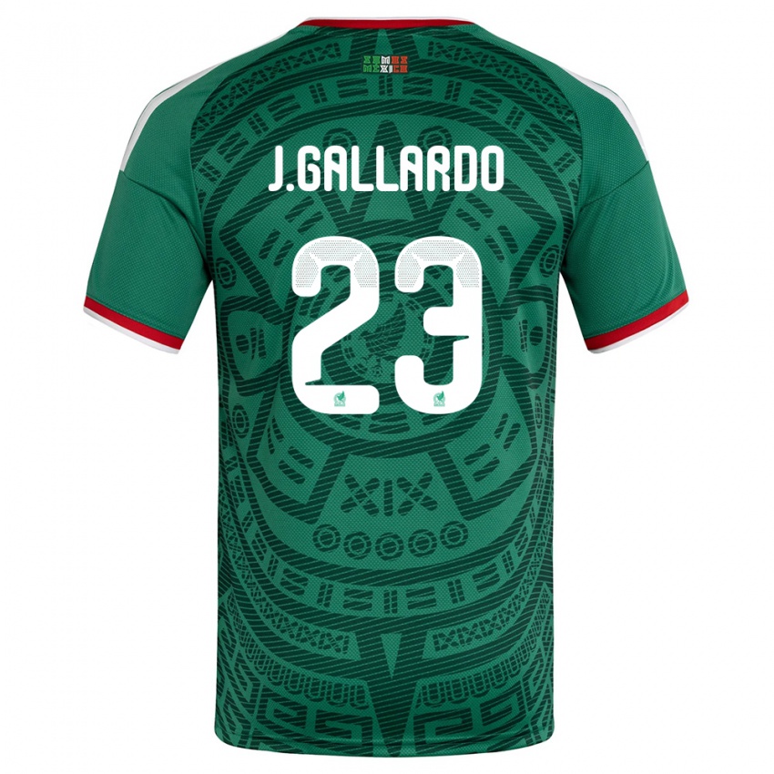 גברים מקסיקו חסוס גייארדו #23 ירוק לבן אדום ג'רזי ביתית 26-28 חולצה קצרה