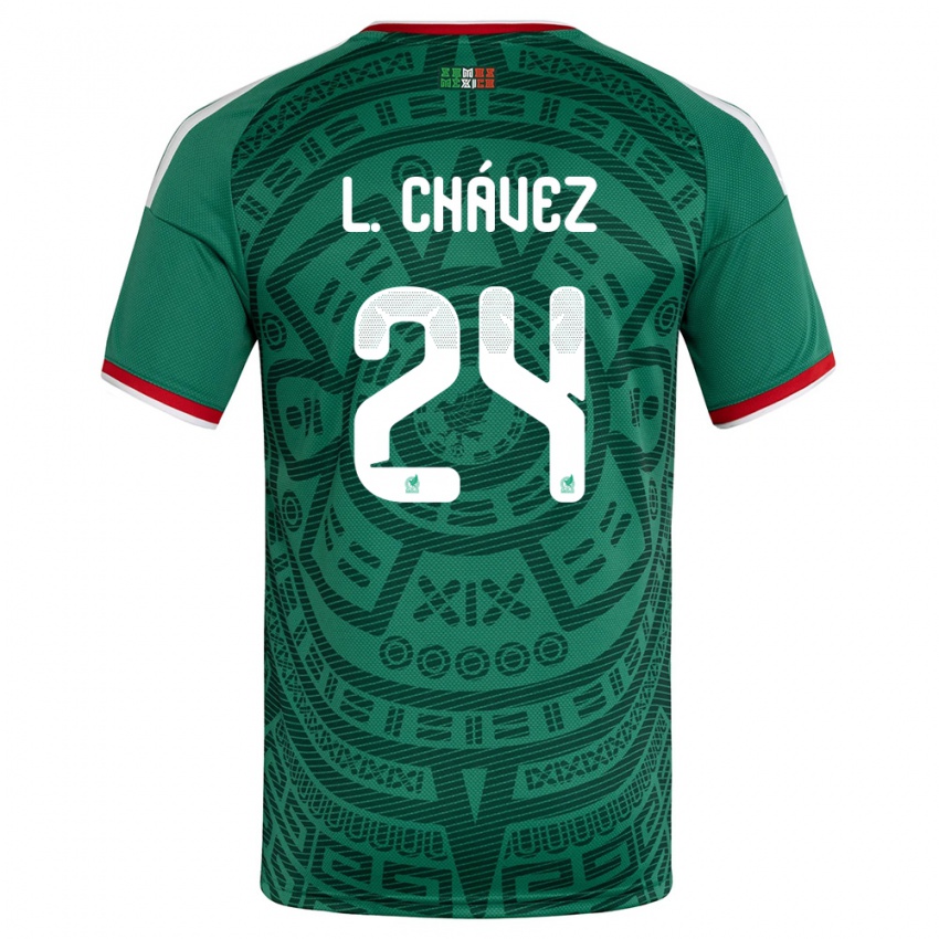גברים מקסיקו לואיס צ׳אבס #24 ירוק לבן אדום ג'רזי ביתית 26-28 חולצה קצרה