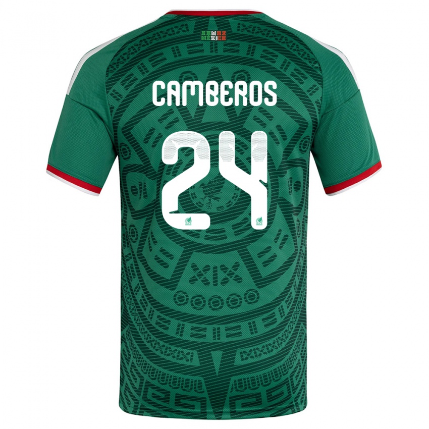 גברים מקסיקו סקרלט קמברוס #24 ירוק לבן אדום ג'רזי ביתית 26-28 חולצה קצרה
