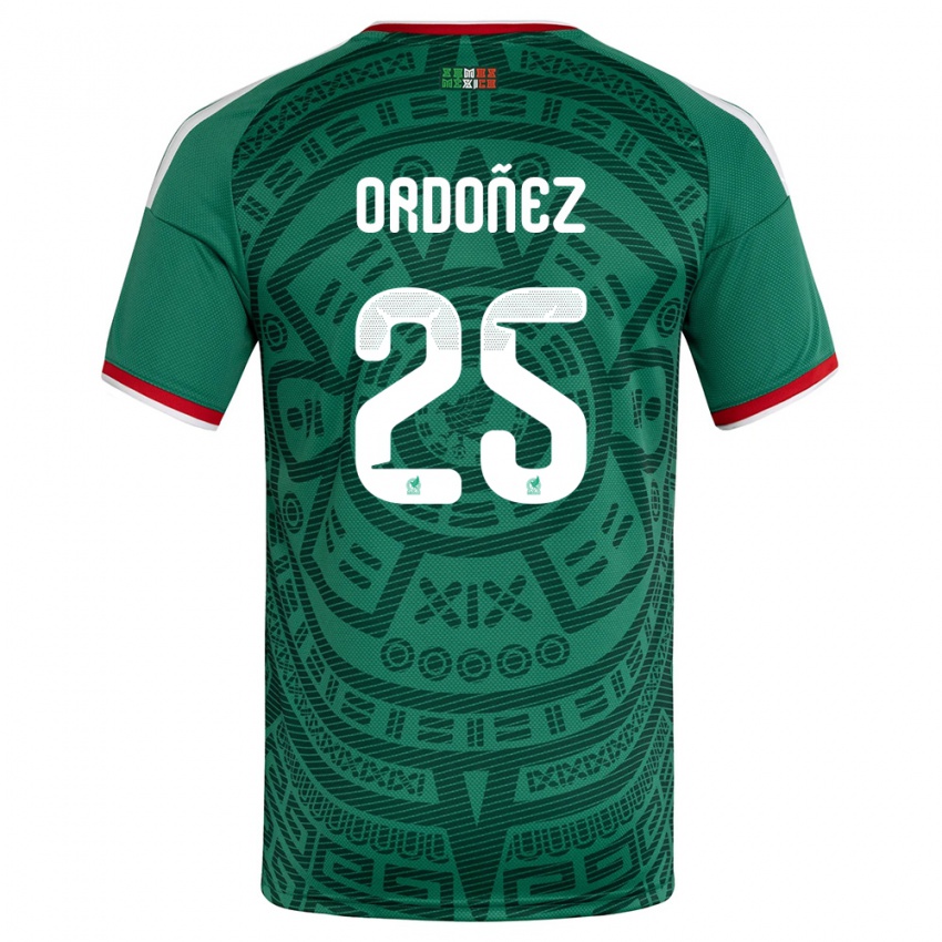 גברים מקסיקו דיאנה אורדונייס #25 ירוק לבן אדום ג'רזי ביתית 26-28 חולצה קצרה