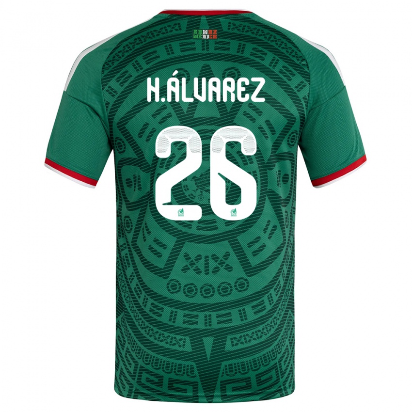 גברים מקסיקו קווין אלבארס #26 ירוק לבן אדום ג'רזי ביתית 26-28 חולצה קצרה