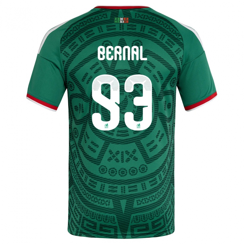 גברים מקסיקו רבקה ברנאל #93 ירוק לבן אדום ג'רזי ביתית 26-28 חולצה קצרה