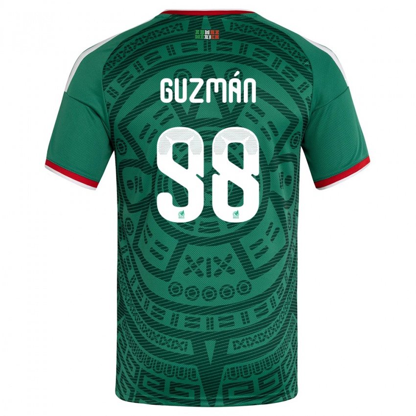 גברים מקסיקו קינברלי גוזמן #98 ירוק לבן אדום ג'רזי ביתית 26-28 חולצה קצרה