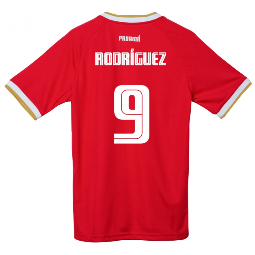 גברים פנמה Emanuel Rodríguez #9 אדום חום לבן ג'רזי ביתית 26-28 חולצה קצרה
