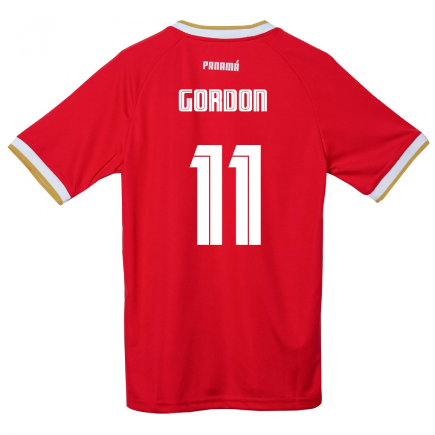 גברים פנמה Gerson Gordon #11 אדום חום לבן ג'רזי ביתית 26-28 חולצה קצרה