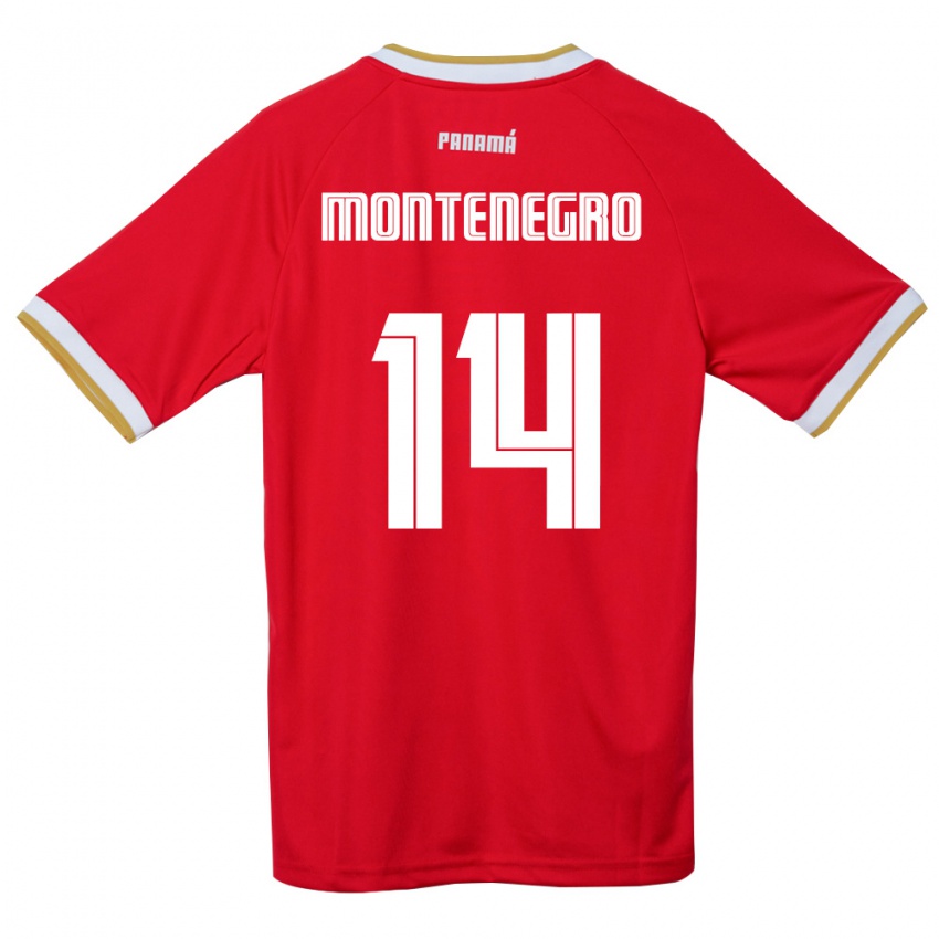 גברים פנמה Carmen Montenegro #14 אדום חום לבן ג'רזי ביתית 26-28 חולצה קצרה