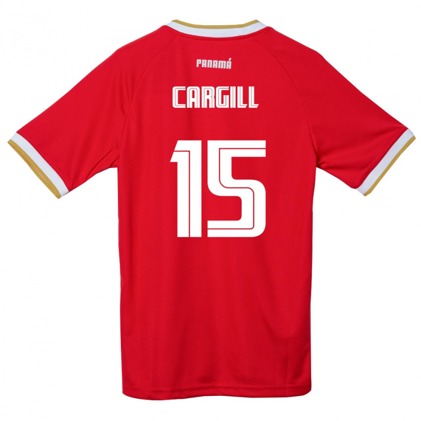 גברים פנמה Nicole Cargill #15 אדום חום לבן ג'רזי ביתית 26-28 חולצה קצרה
