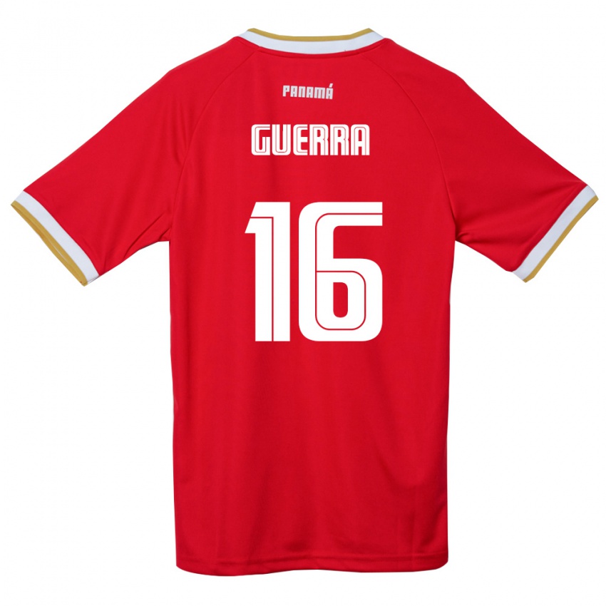 גברים פנמה Héctor Guerra #16 אדום חום לבן ג'רזי ביתית 26-28 חולצה קצרה