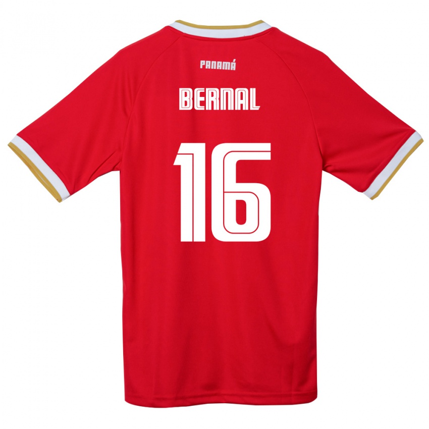 גברים פנמה José Bernal #16 אדום חום לבן ג'רזי ביתית 26-28 חולצה קצרה