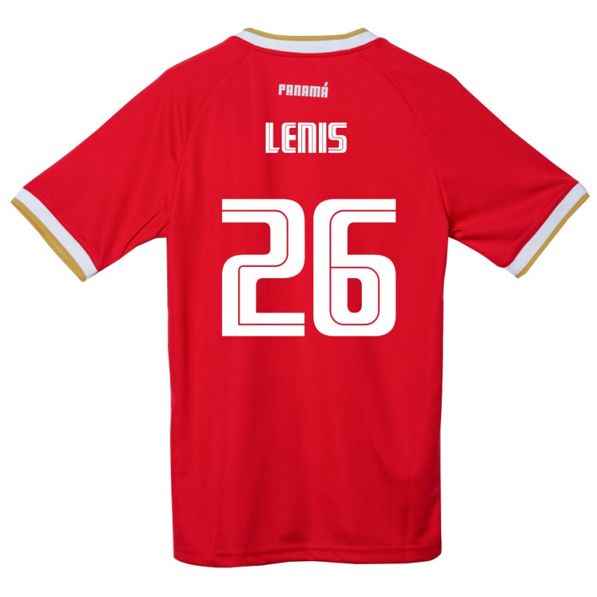 גברים פנמה Kahiser Lenis #26 אדום חום לבן ג'רזי ביתית 26-28 חולצה קצרה