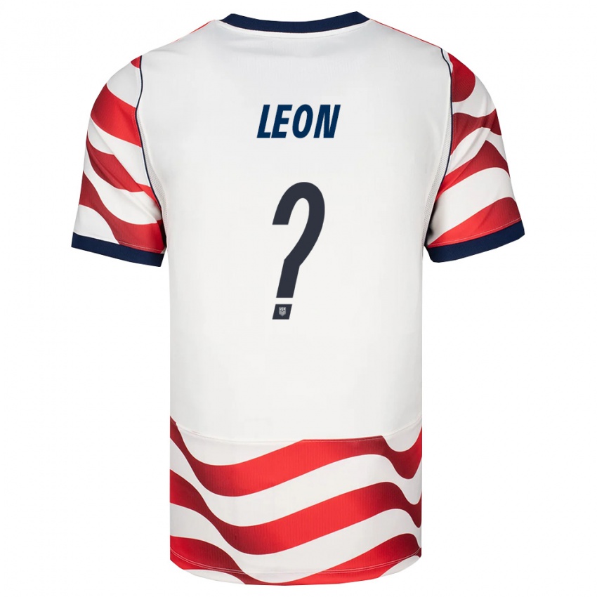 גברים ארצות הברית Brenden Leon #0 אדום לבן שחור ג'רזי ביתית 26-28 חולצה קצרה