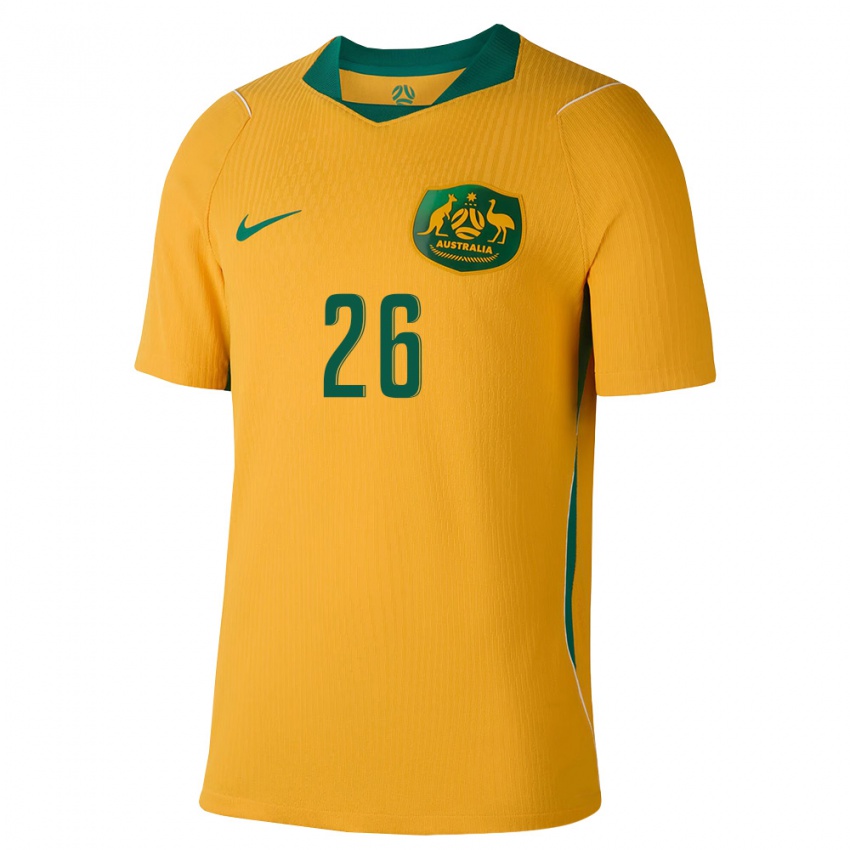 גברים אוֹסטְרַלִיָה לוקס הרינגטון #26 צהוב ירוק ג'רזי ביתית 26-28 חולצה קצרה