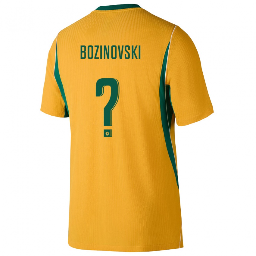 גברים אוֹסטְרַלִיָה ריס בוזינובסקי #0 צהוב ירוק ג'רזי ביתית 26-28 חולצה קצרה