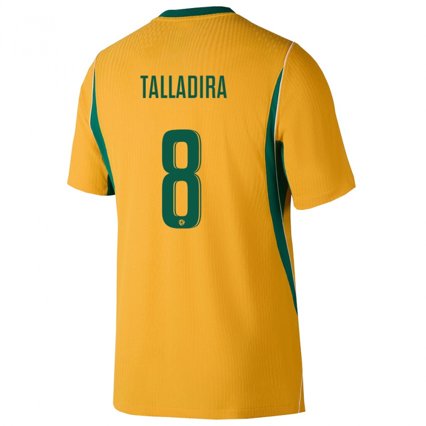 גברים אוֹסטְרַלִיָה פביאן טלדירה #8 צהוב ירוק ג'רזי ביתית 26-28 חולצה קצרה