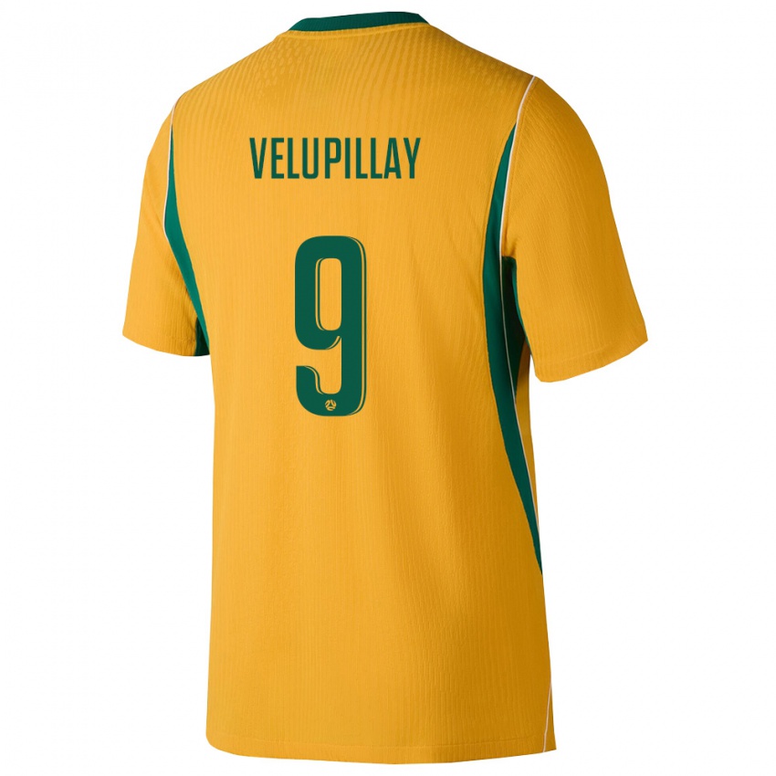 גברים אוֹסטְרַלִיָה נישאן ולופילאי #9 צהוב ירוק ג'רזי ביתית 26-28 חולצה קצרה