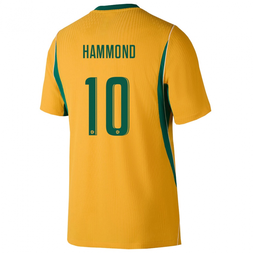 גברים אוֹסטְרַלִיָה איידן ג'ונתן האמונד #10 צהוב ירוק ג'רזי ביתית 26-28 חולצה קצרה