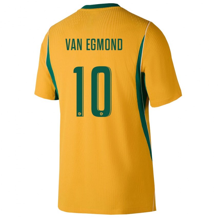 גברים אוֹסטְרַלִיָה אמילי ואן אגמונד #10 צהוב ירוק ג'רזי ביתית 26-28 חולצה קצרה