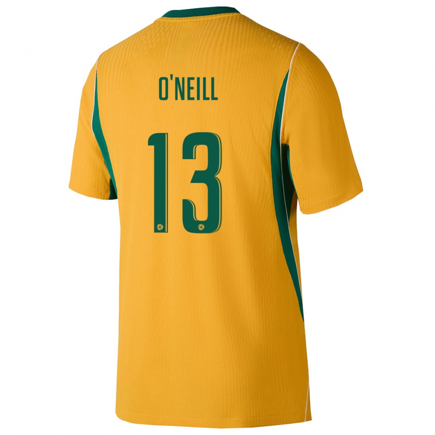 גברים אוֹסטְרַלִיָה איידן אוניל #13 צהוב ירוק ג'רזי ביתית 26-28 חולצה קצרה
