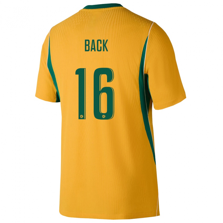 גברים אוֹסטְרַלִיָה Anderson Back #16 צהוב ירוק ג'רזי ביתית 26-28 חולצה קצרה
