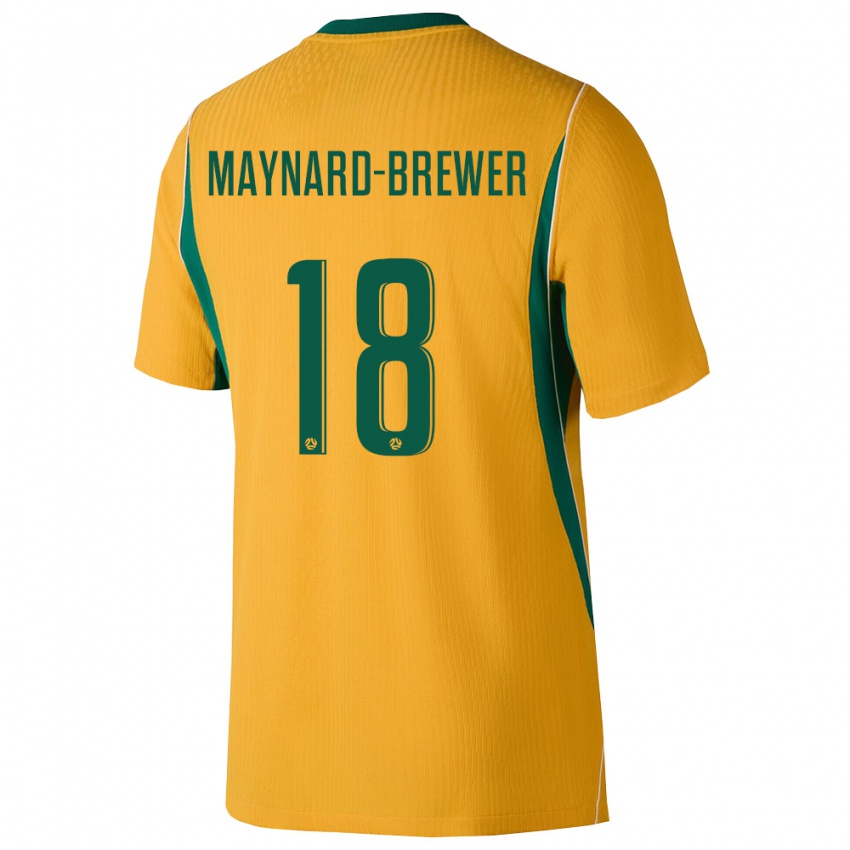 גברים אוֹסטְרַלִיָה אשלי מיינרד-ברואר #18 צהוב ירוק ג'רזי ביתית 26-28 חולצה קצרה