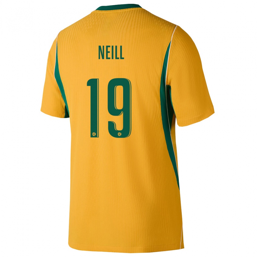 גברים אוֹסטְרַלִיָה Marcus Neill #19 צהוב ירוק ג'רזי ביתית 26-28 חולצה קצרה