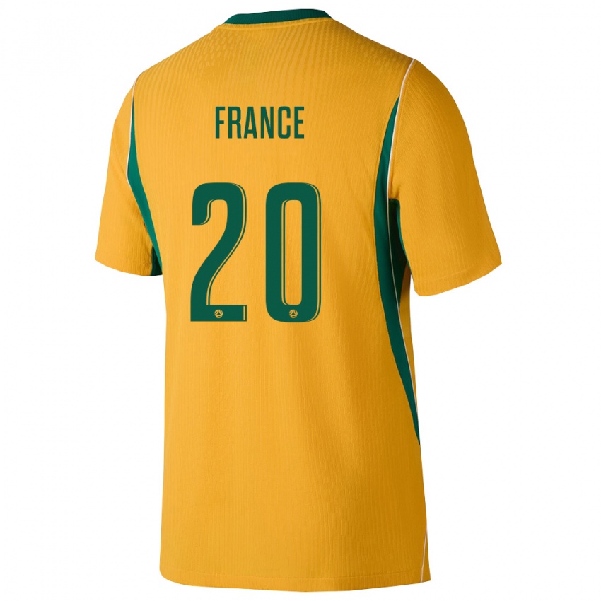 גברים אוֹסטְרַלִיָה Marin France #20 צהוב ירוק ג'רזי ביתית 26-28 חולצה קצרה