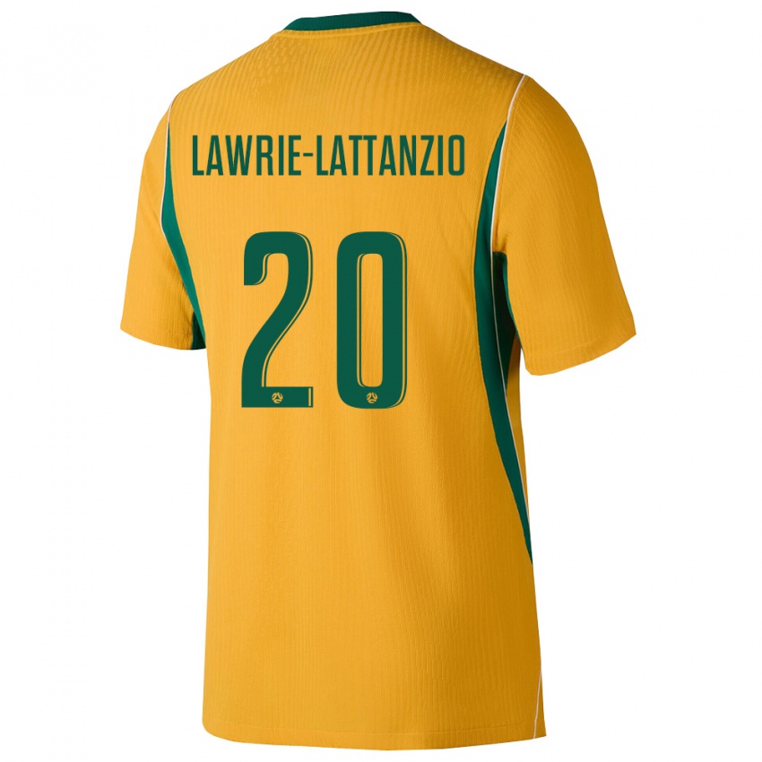 גברים אוֹסטְרַלִיָה לואיס לורי-לאטאנזיו #20 צהוב ירוק ג'רזי ביתית 26-28 חולצה קצרה