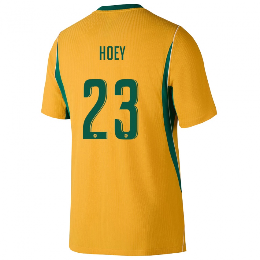גברים אוֹסטְרַלִיָה Jesse Hoey #23 צהוב ירוק ג'רזי ביתית 26-28 חולצה קצרה