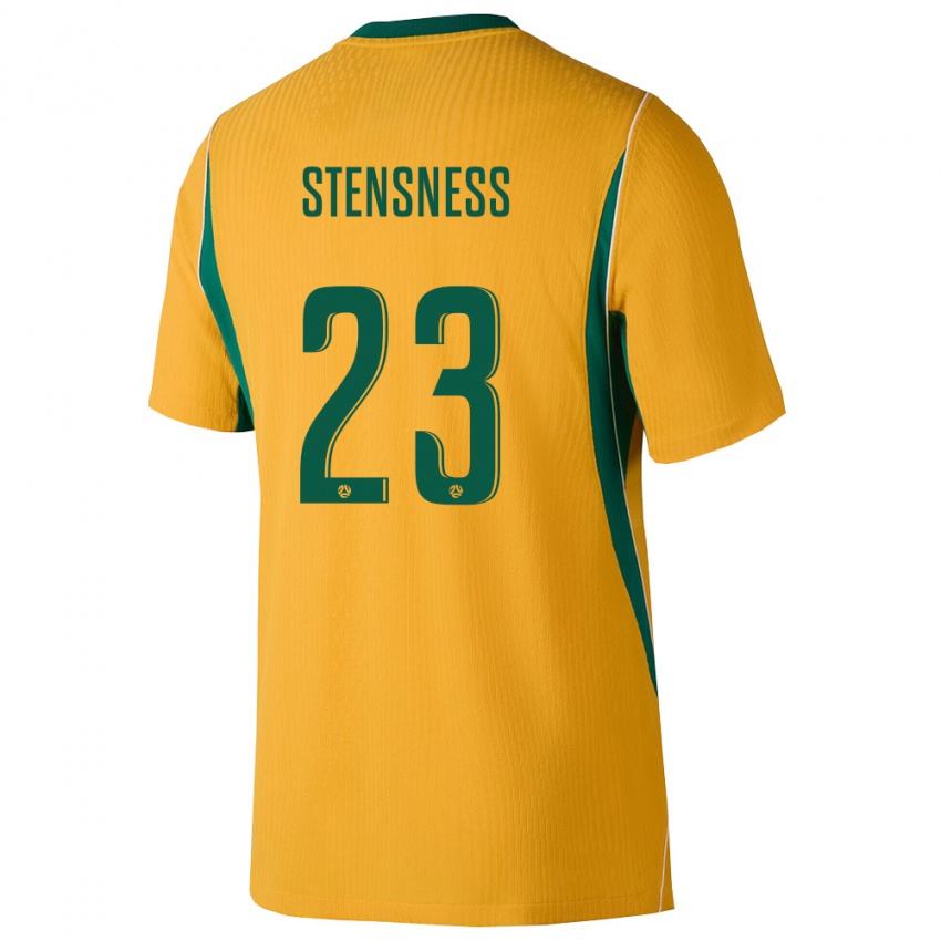 גברים אוֹסטְרַלִיָה ג׳יאני סטנססס #23 צהוב ירוק ג'רזי ביתית 26-28 חולצה קצרה
