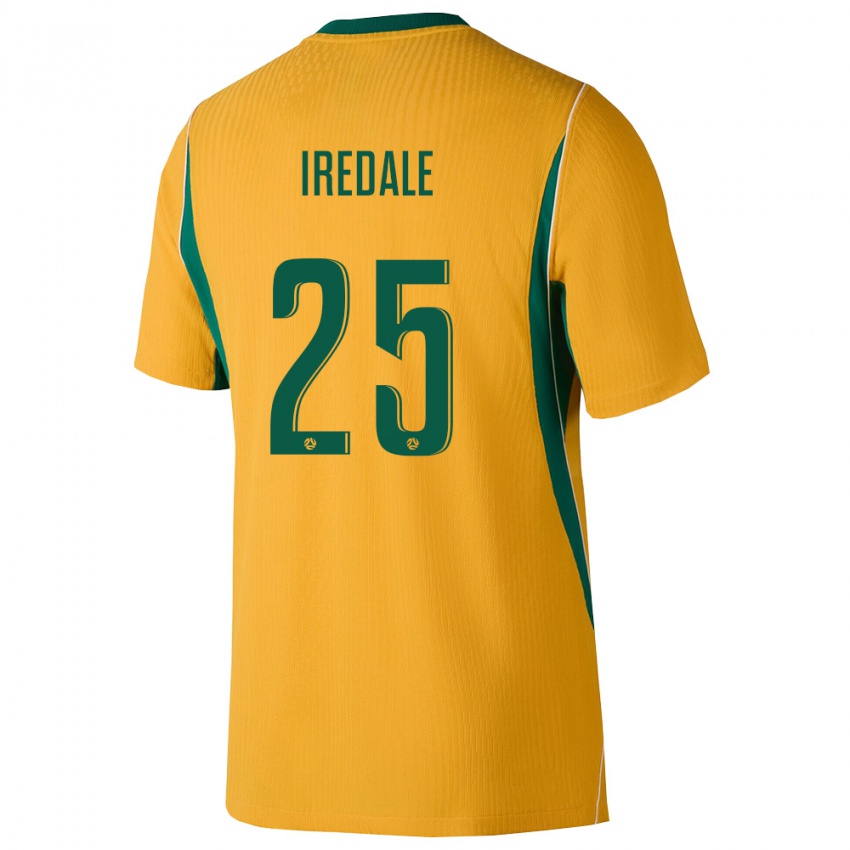 גברים אוֹסטְרַלִיָה ג'ק אירדל #25 צהוב ירוק ג'רזי ביתית 26-28 חולצה קצרה