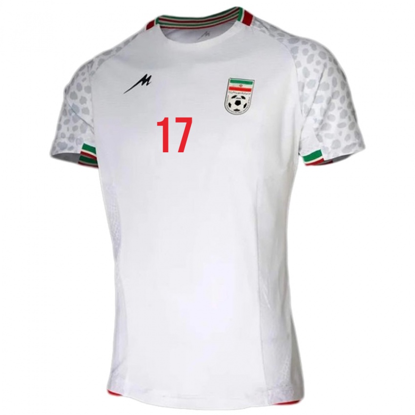 גברים איראן נגן זנדי #17 לבן אדום ג'רזי ביתית 26-28 חולצה קצרה