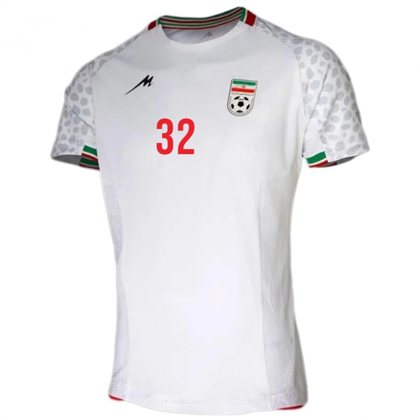 גברים איראן Ehsan Mahroughi #32 לבן אדום ג'רזי ביתית 26-28 חולצה קצרה