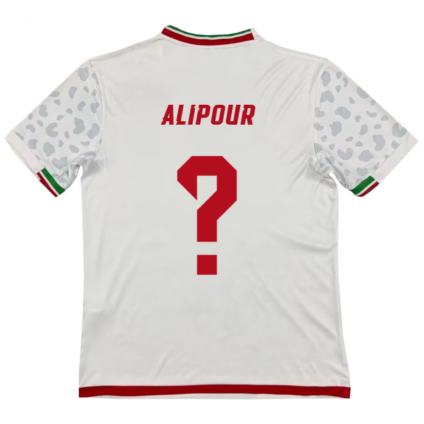 גברים איראן Mahan Alipour #0 לבן אדום ג'רזי ביתית 26-28 חולצה קצרה