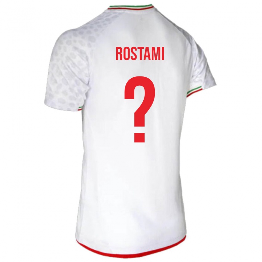 גברים איראן Artin Rostami #0 לבן אדום ג'רזי ביתית 26-28 חולצה קצרה