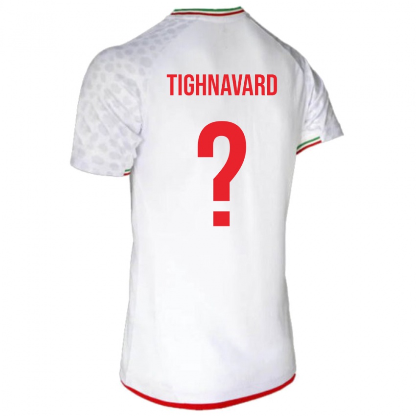 גברים איראן Abolfazl Tighnavard #0 לבן אדום ג'רזי ביתית 26-28 חולצה קצרה