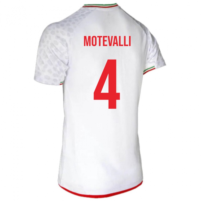 גברים איראן מליקה מוטוואלי #4 לבן אדום ג'רזי ביתית 26-28 חולצה קצרה