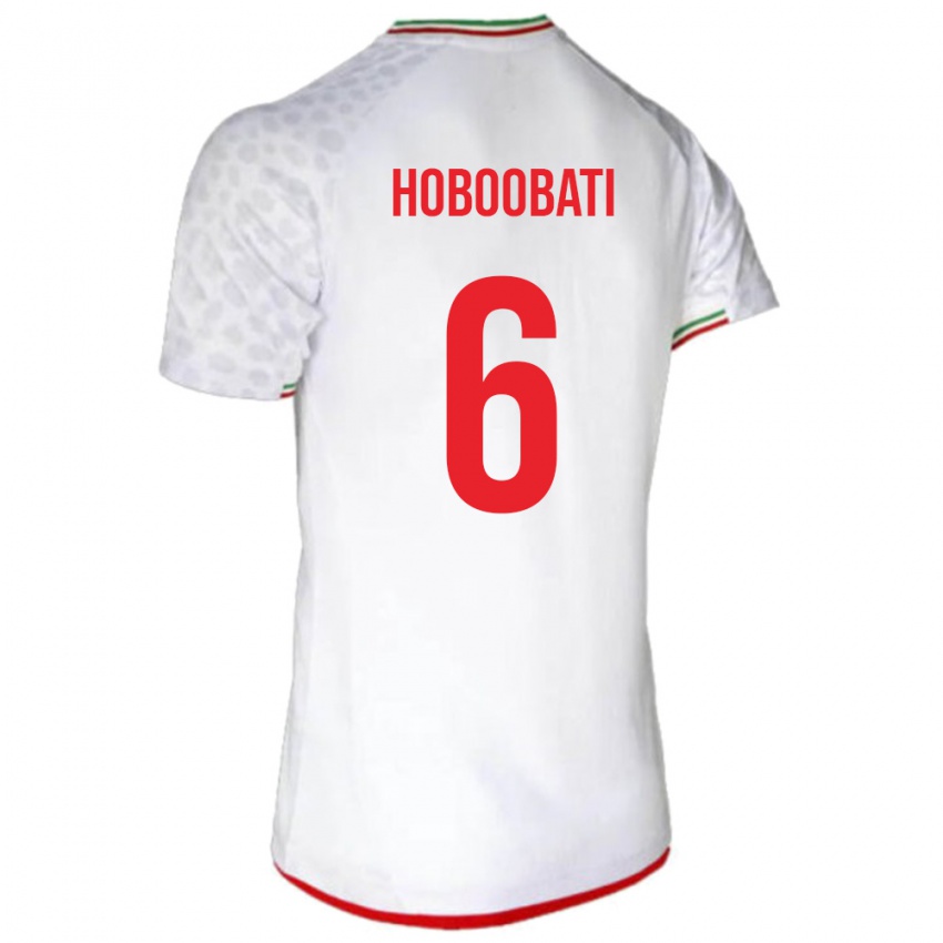 גברים איראן סמיר חובטי #6 לבן אדום ג'רזי ביתית 26-28 חולצה קצרה