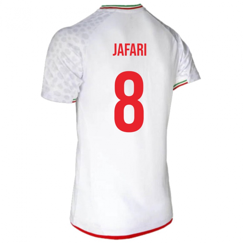 גברים איראן Pouya Jafari #8 לבן אדום ג'רזי ביתית 26-28 חולצה קצרה