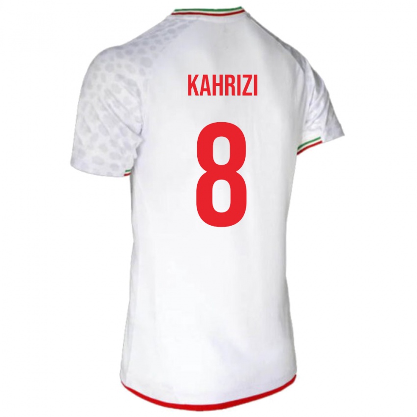 גברים איראן Abbas Kahrizi #8 לבן אדום ג'רזי ביתית 26-28 חולצה קצרה