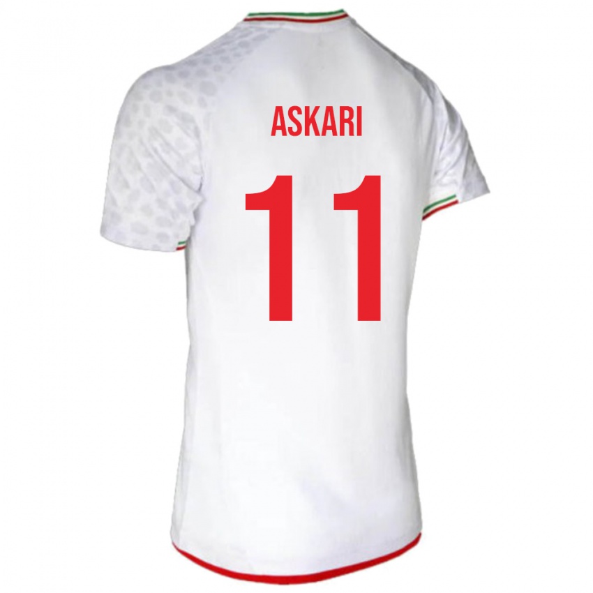 גברים איראן מוחמד עסכרי #11 לבן אדום ג'רזי ביתית 26-28 חולצה קצרה